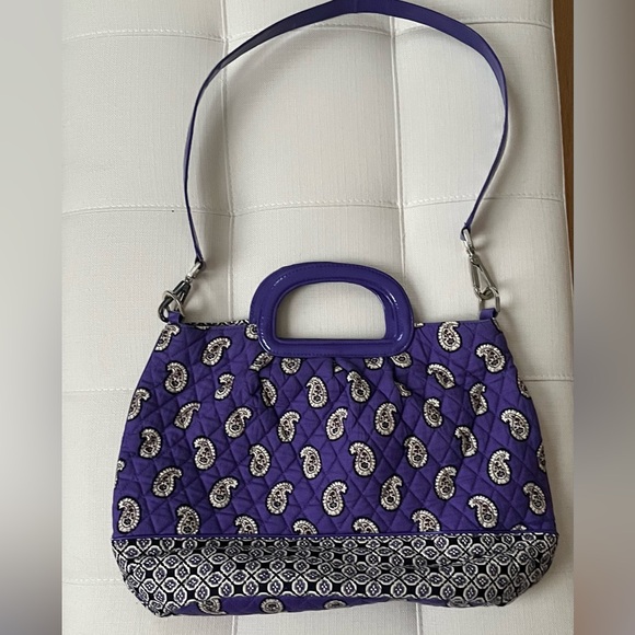 Vera Bradley Simply Violet Purple Paisley Charleston Tote bag - Picture 2 of 2
